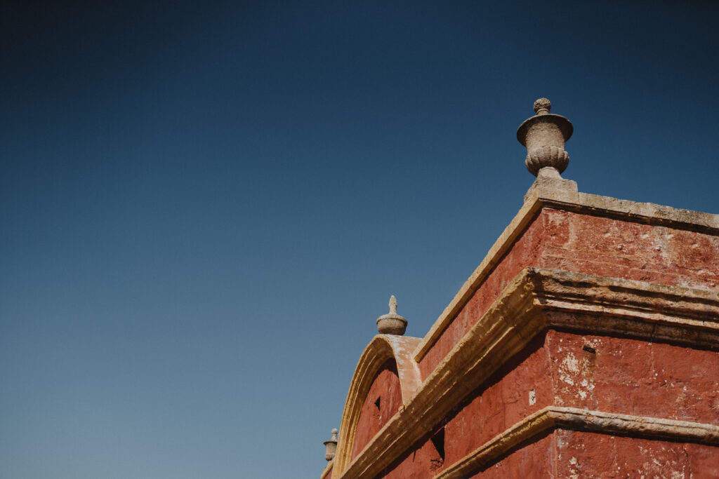 Nonna Bazaar, Ciutadella de Menorca - Detail of the original finca with its iconic red façade